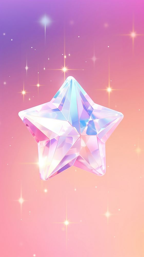 Star pastel diamond crystal jewelry illuminated.