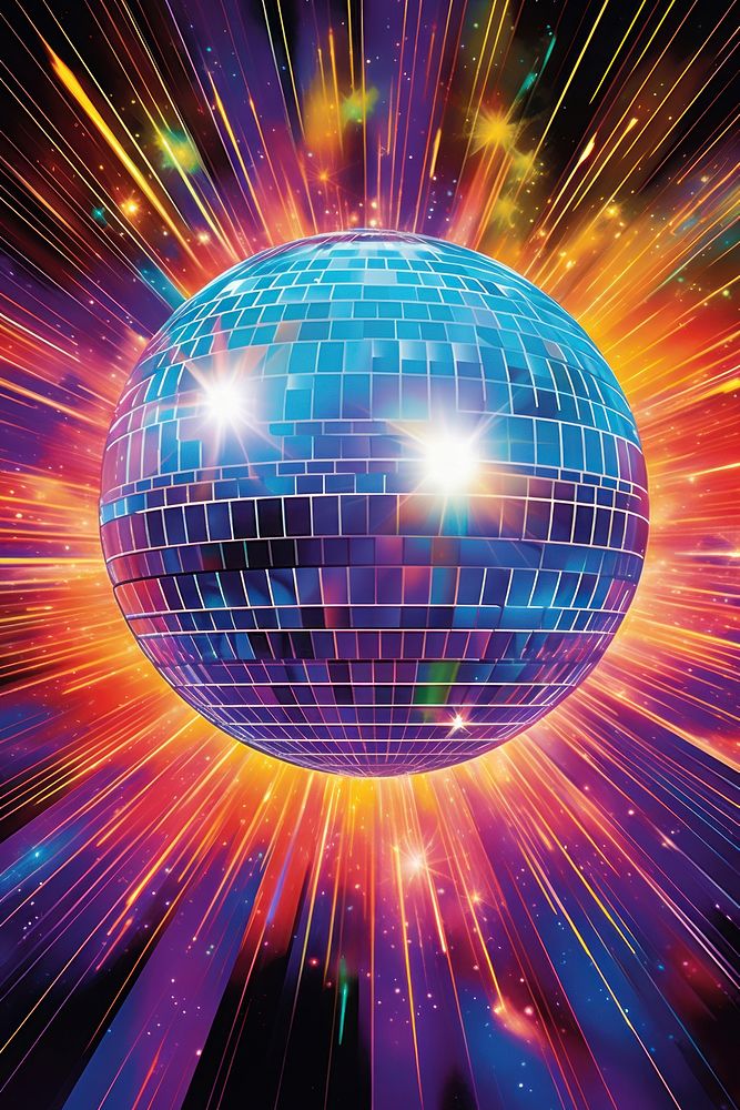 Disco ball universe sphere night.