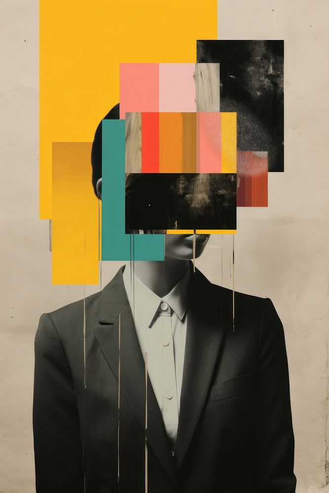 Depression painting graphics collage.