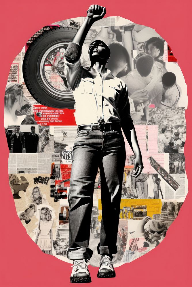 Protesting collage poster adult.