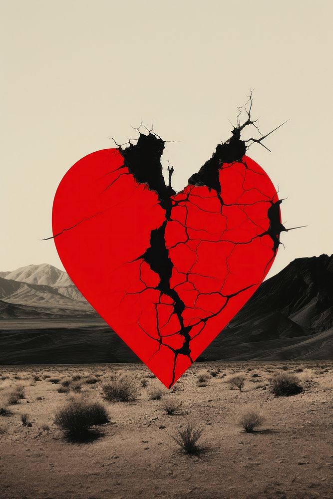 Broken heart human destruction landscape. | Free Photo Illustration ...