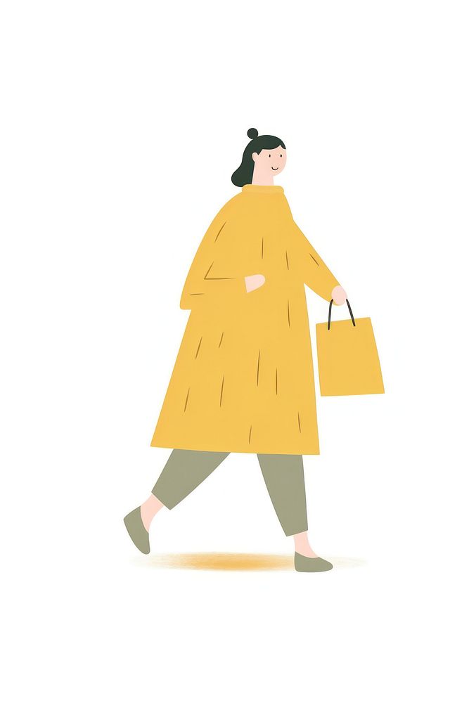 Doodle illustration of women walking cartoon adult.