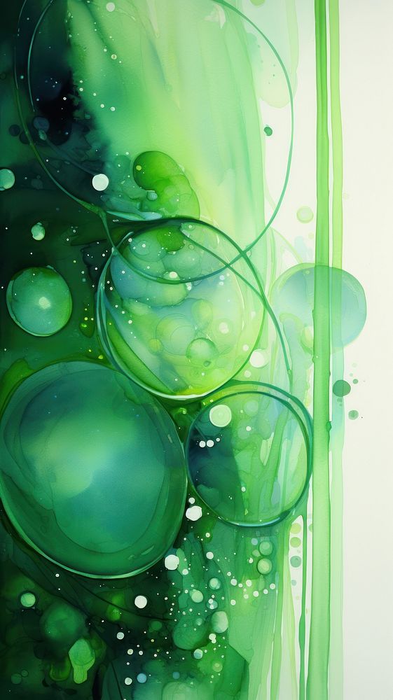  Green wallpaper backgrounds bubble abstract. AI generated Image by rawpixel.