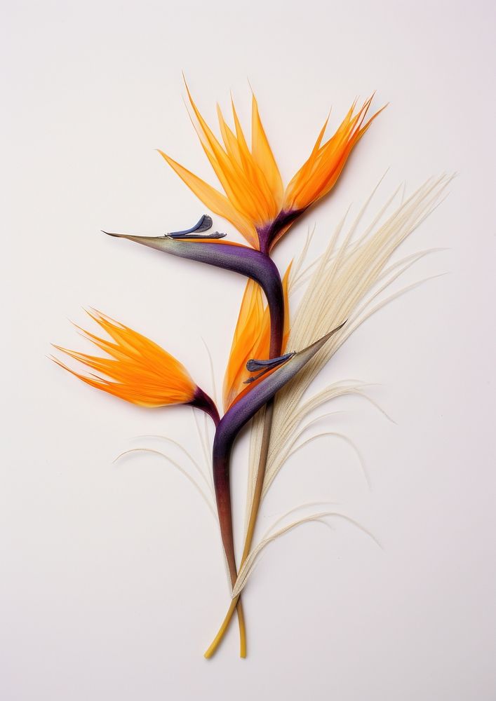 Real Pressed a Bird of paradise flowers plant bird fragility.