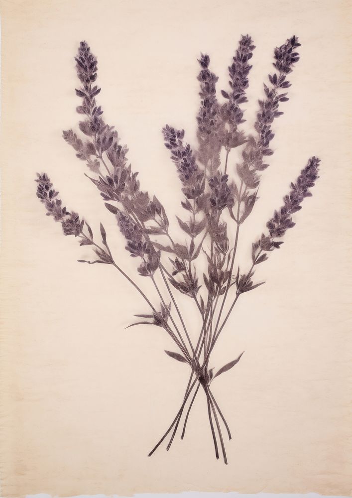 Real Pressed a lavender flower plant herb.