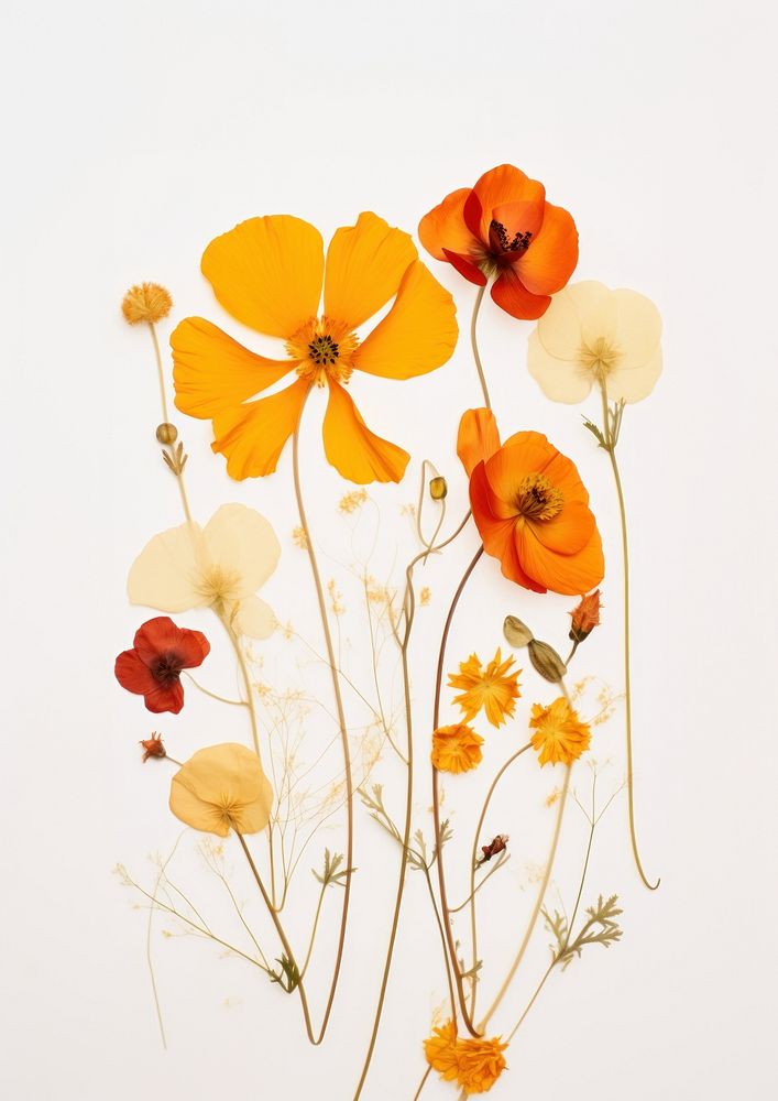 Real Pressed a Wildflowers plant petal poppy.