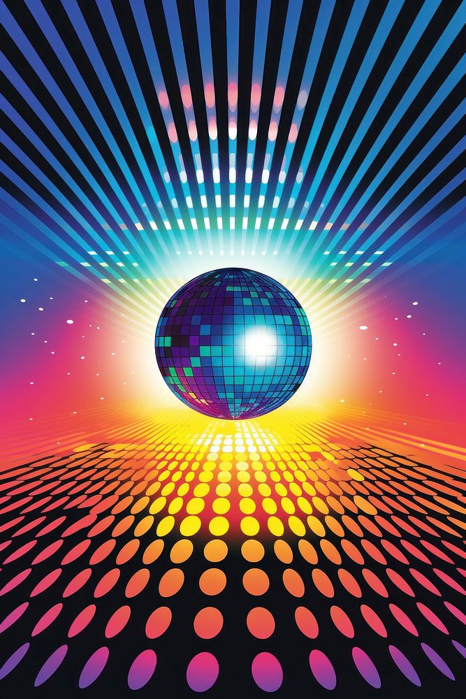 Mirror ball graphics pattern sphere. AI generated Image by rawpixel.
