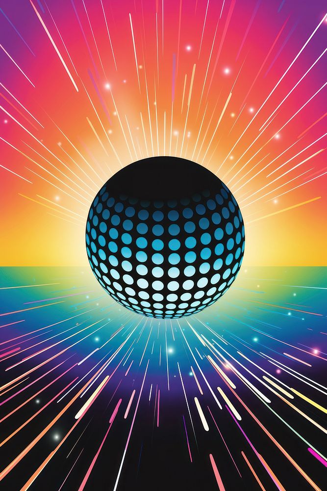 Mirror ball graphics sphere night. AI generated Image by rawpixel.