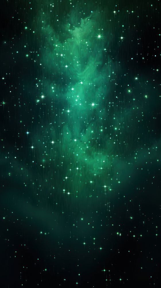  Green wallpaper night backgrounds astronomy. AI generated Image by rawpixel.