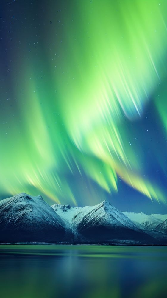  Green wallpaper outdoors nature night. AI generated Image by rawpixel.