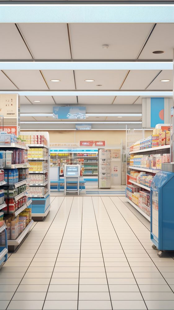  Japan supermarket architecture consumerism electronics. AI generated Image by rawpixel.