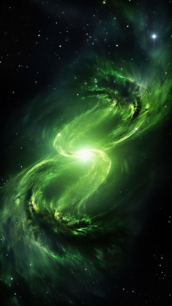  Green wallpaper space astronomy nebula. AI generated Image by rawpixel.