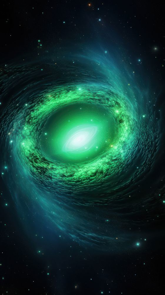  Green wallpaper space backgrounds astronomy. AI generated Image by rawpixel.