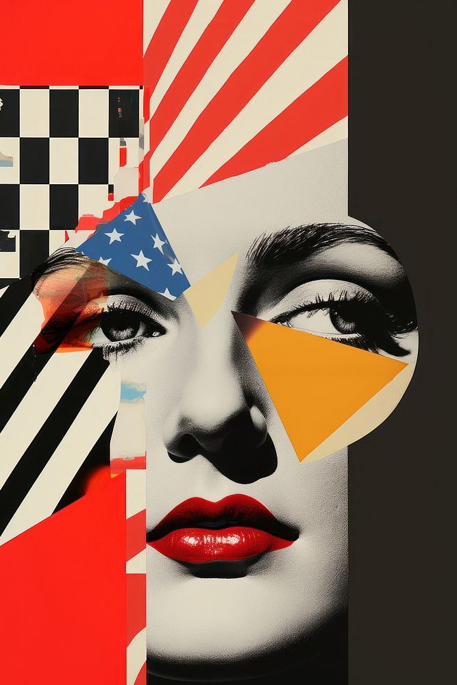 USA collage symbol poster.