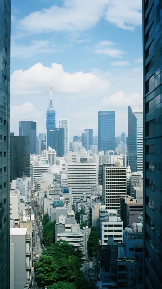 Tokyo cityscape architecture metropolis skyscraper.