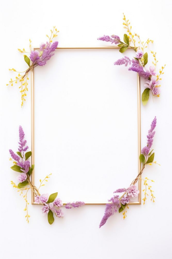 Flower rectangle violet wreath.