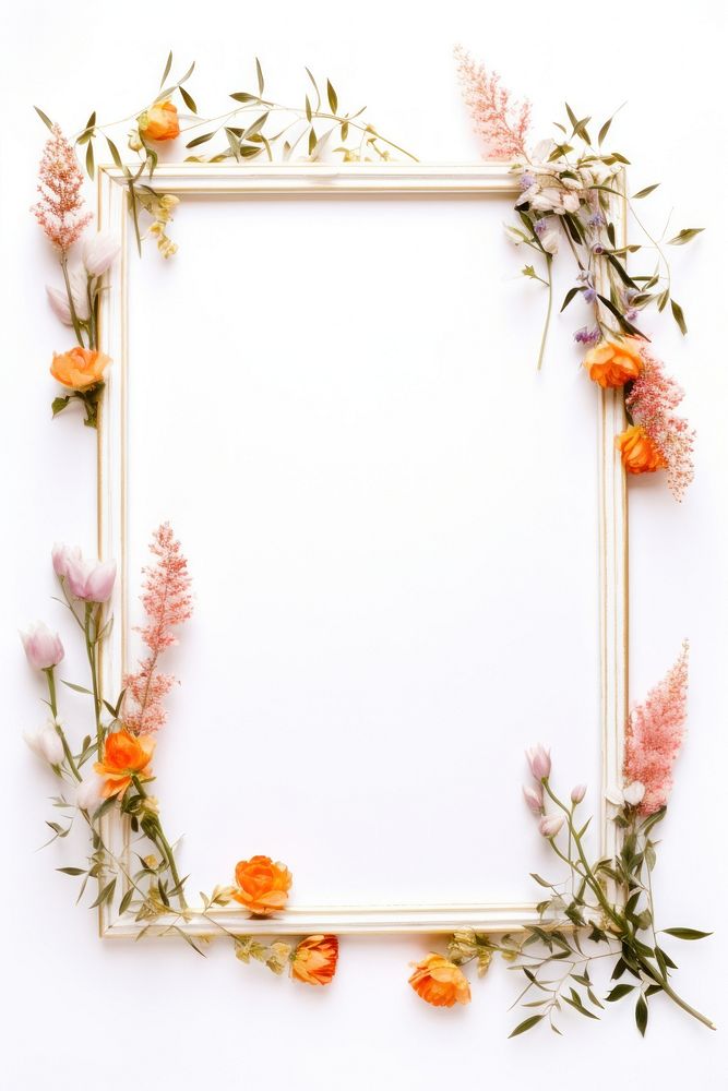 Rectangle wreath flower frame. | Premium Photo - rawpixel