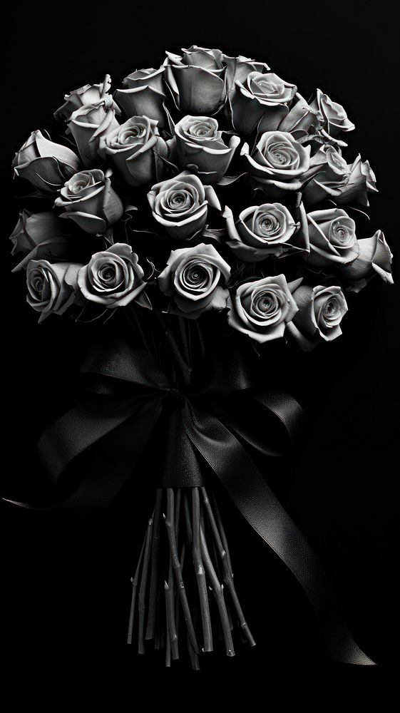Photography of merry bouquet black monochrome flower.