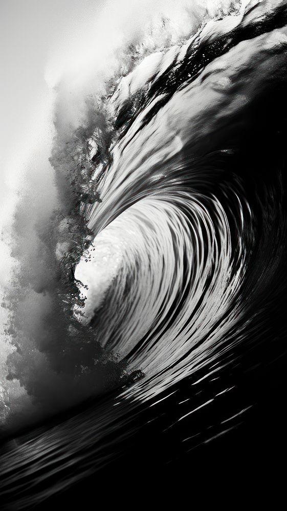 Photography of ocean wave monochrome nature motion.