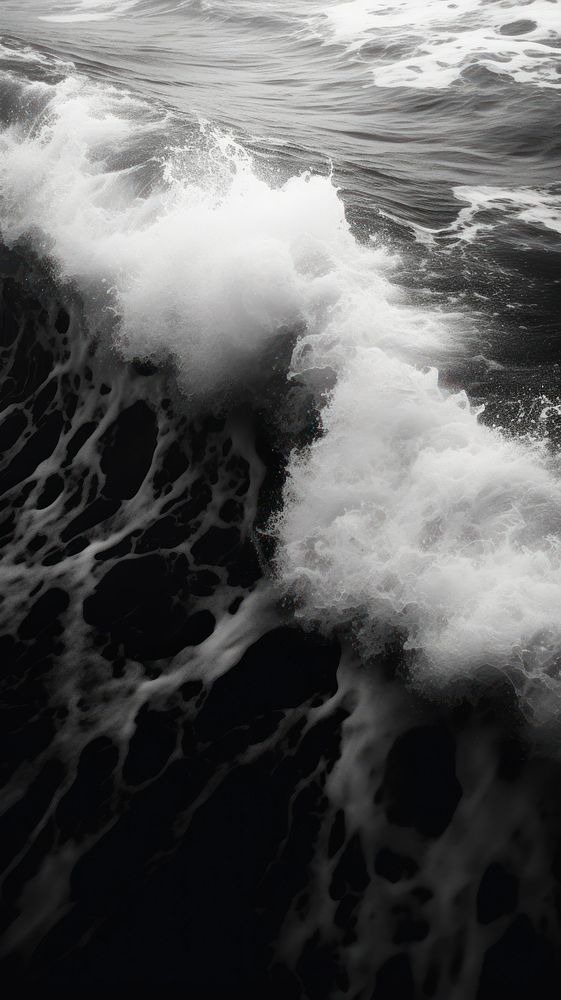 Photography of ocean waves monochrome outdoors nature.