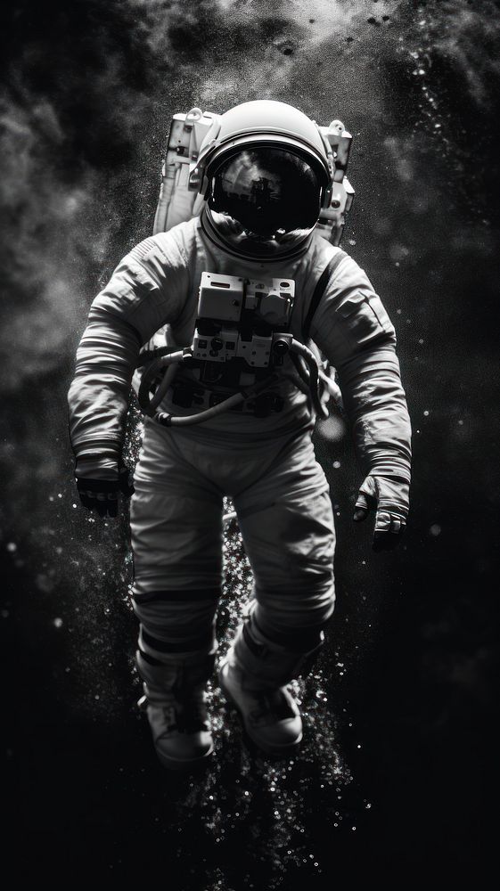 Photography of astronaut space photography monochrome.