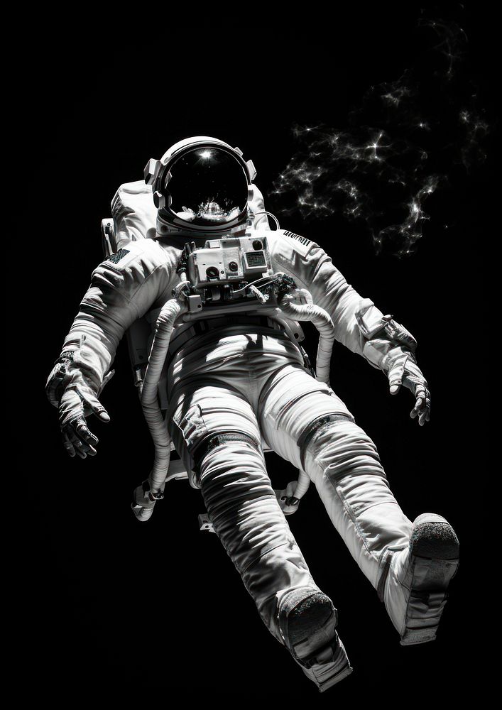 Photography of astronaut floating in galaxy motion helmet sports.