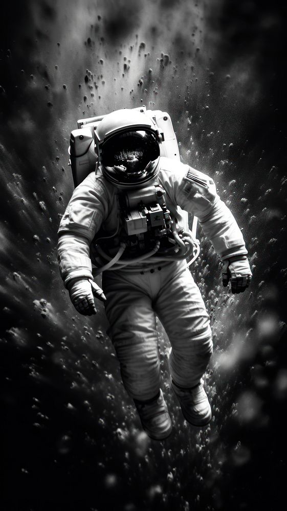 Photography of astronaut space monochrome helmet.