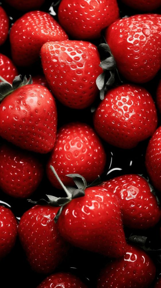 Photography of fresh strawberries strawberry monochrome fruit.