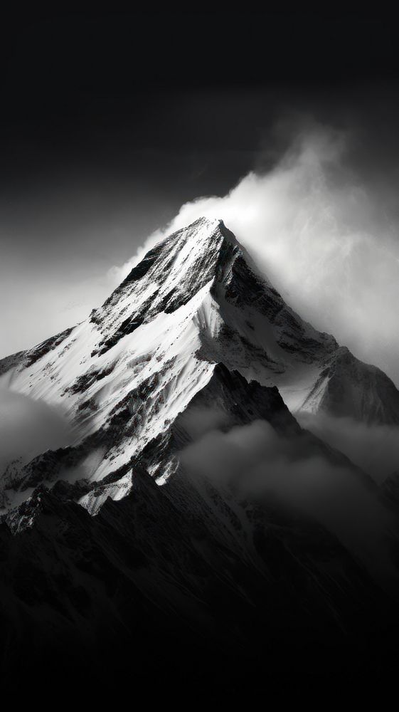 Photography of highest mountains landscape monochrome outdoors nature.