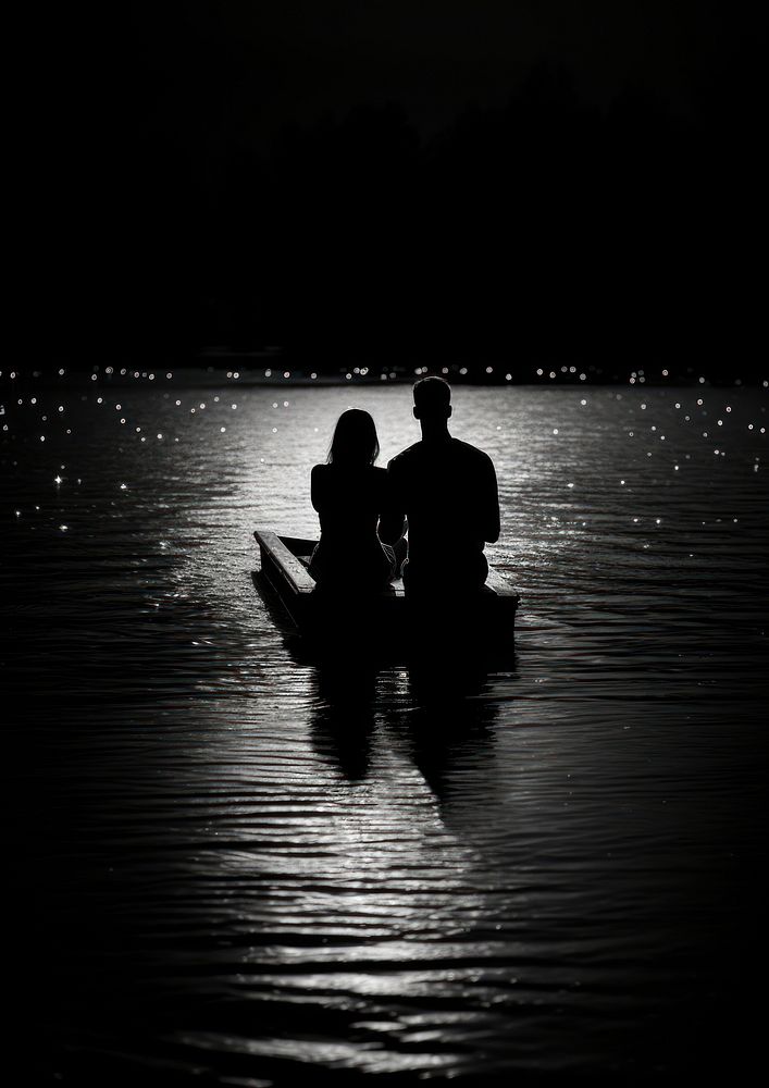 Photography of love silhouette waterfront outdoors.