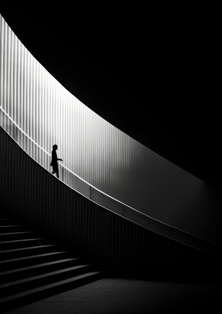 Photography of people walking architecture staircase black.