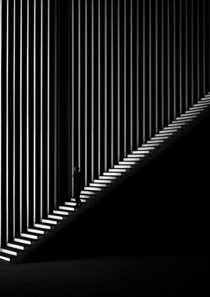 Photography of people walking architecture black white.