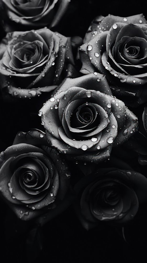 Photography of roses black monochrome flower.