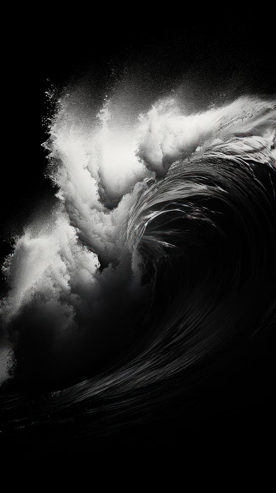 Photography of storm wave monochrome nature motion.