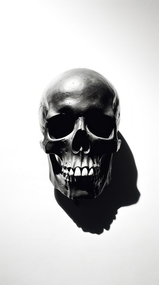 Photography of skull with shadow photography monochrome portrait.