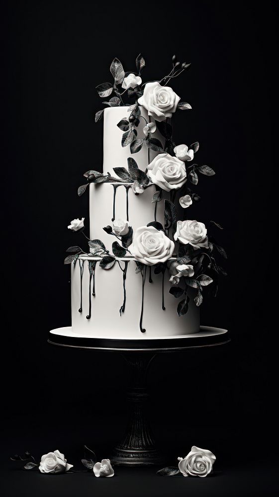 Photography of wedding cake monochrome dessert flower.