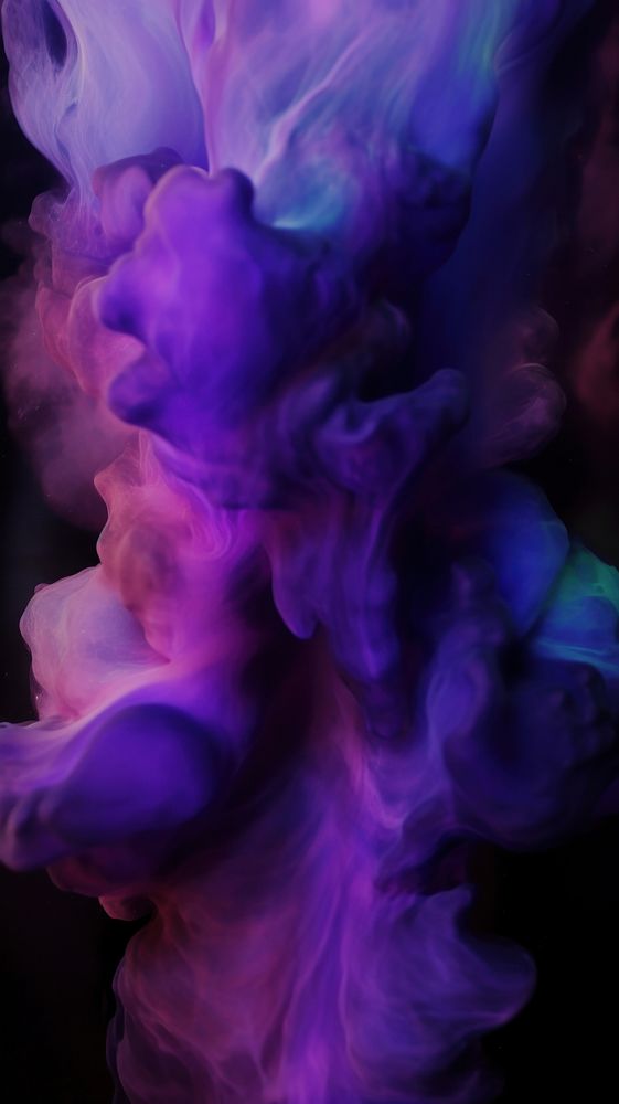 Cold color ink backgrounds purple smoke.