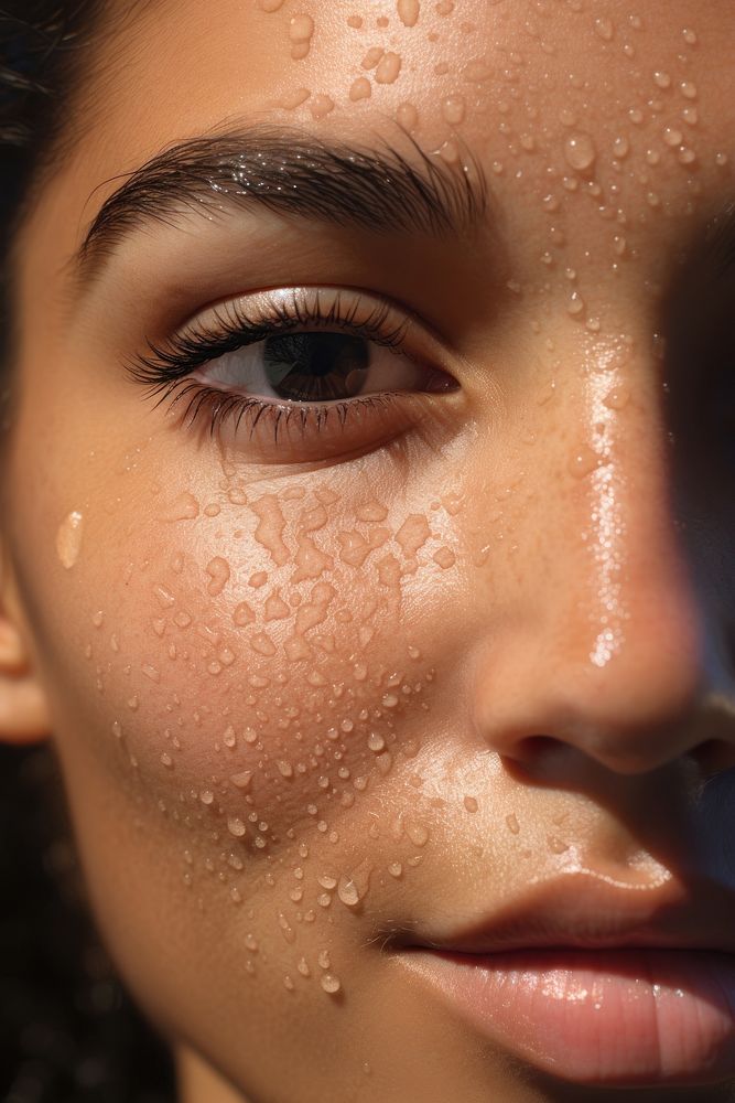 Skin freckle adult woman.