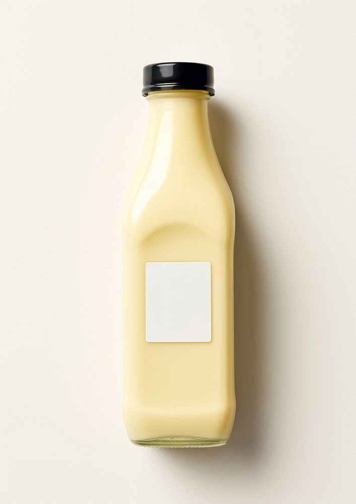 Bottle drink milk white background.