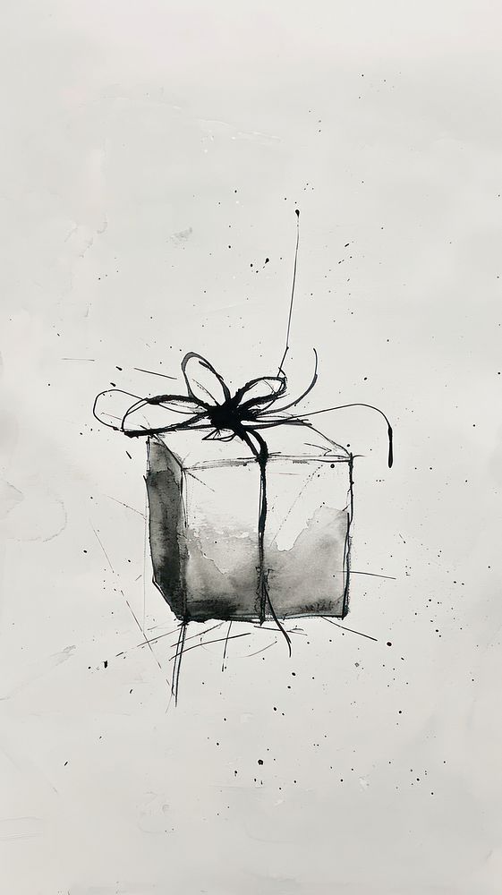 Gift box drawing sketch paper.