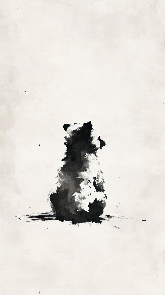 Teddy bear painting paper white.