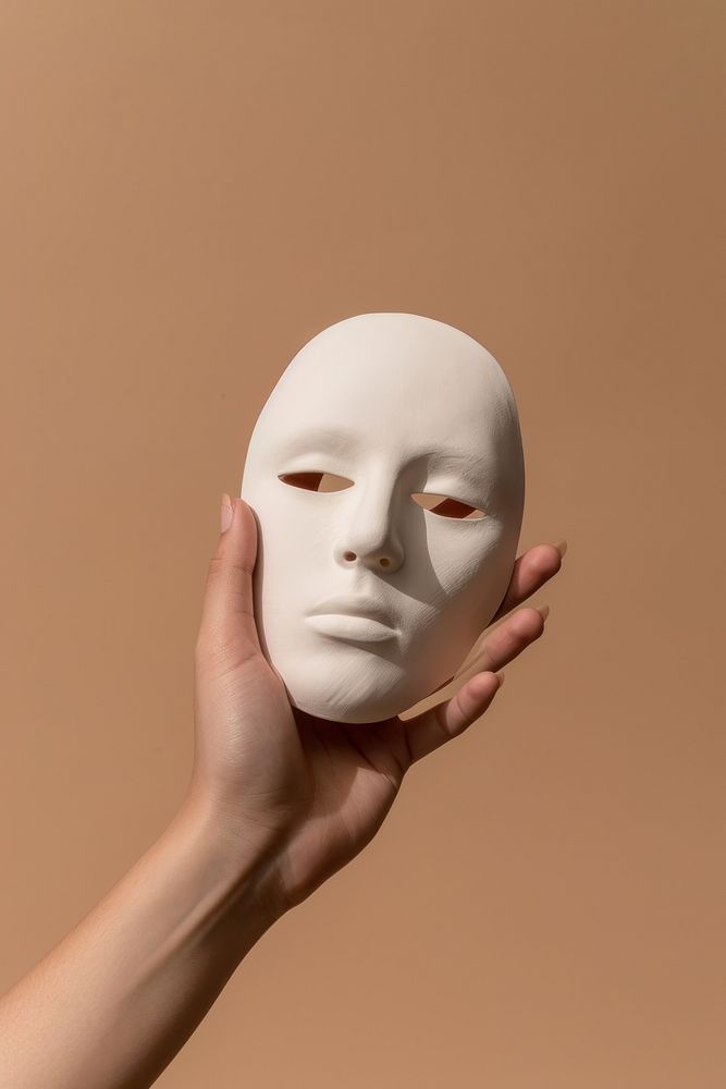 Mask mask white hand.