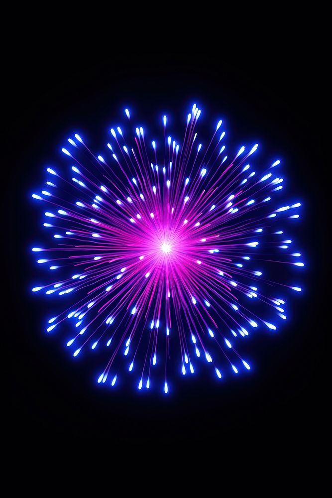 Illustration firecracker neon rim light fireworks purple line.
