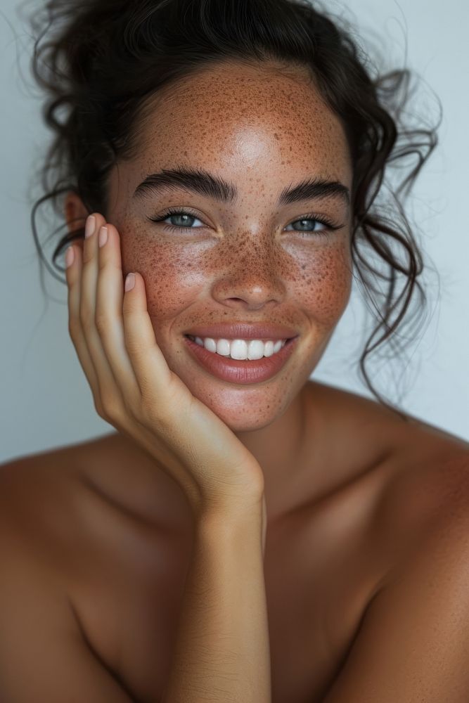 Latina Brazilian girl smile skin portrait.