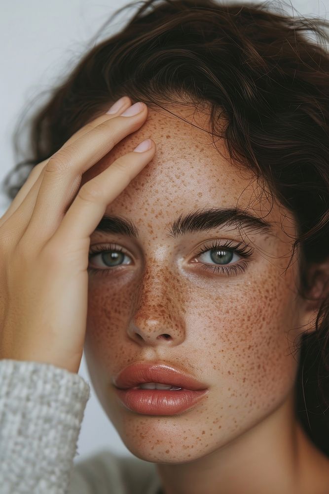 Latina Brazilian girl freckle skin adult.