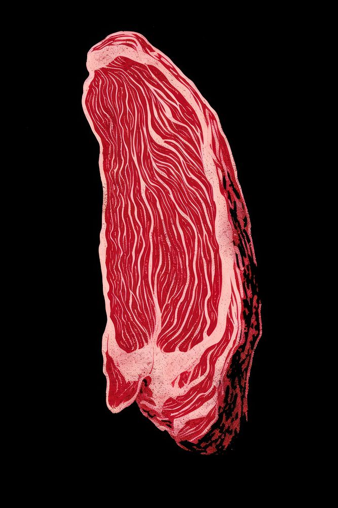 Silkscreen illustration of meat beef red freshness.