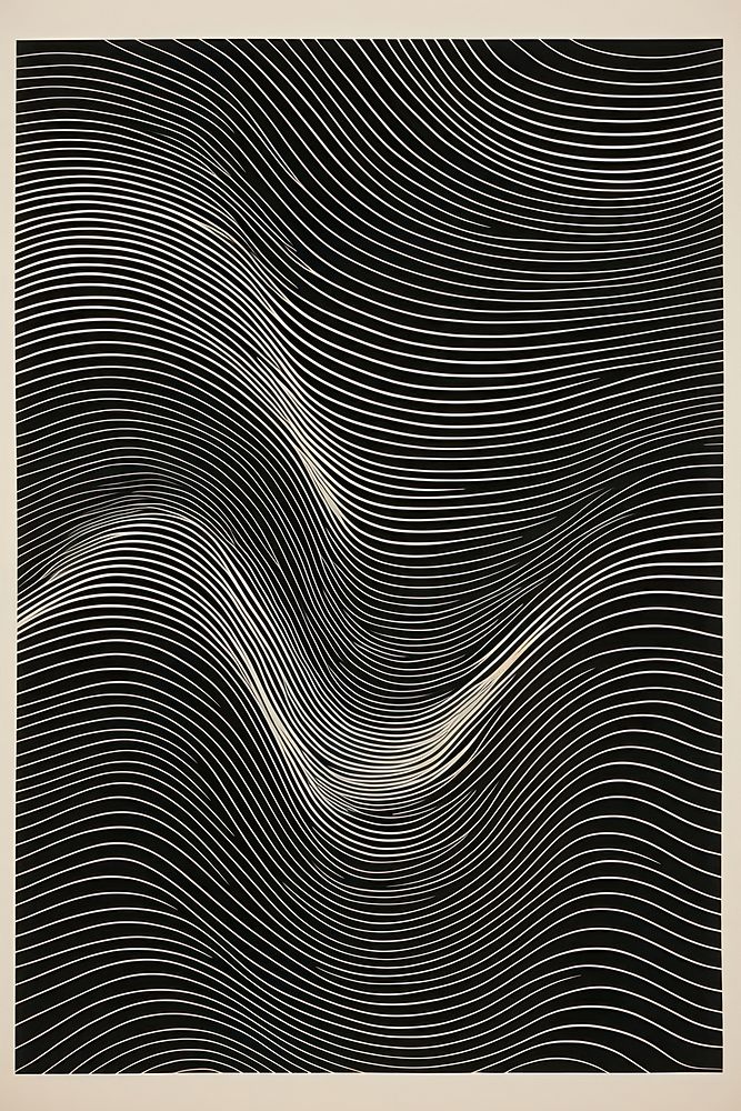Silkscreen illustration of simple distorded wave art backgrounds textured.