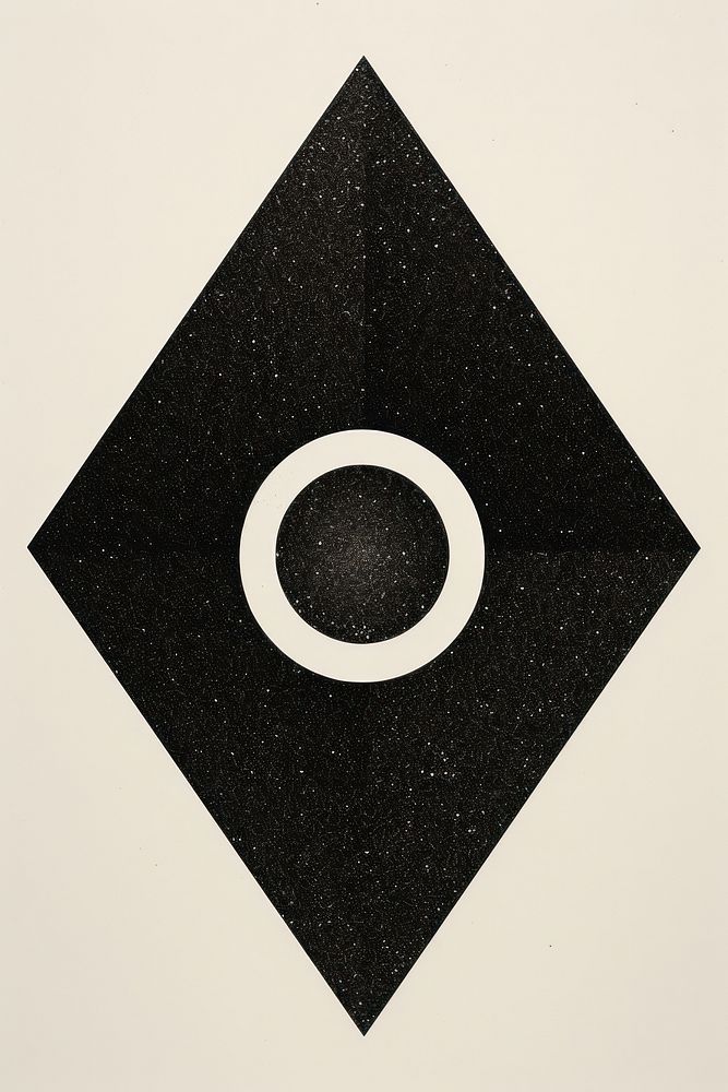 Silkscreen illustration of simple shape black pattern circle.