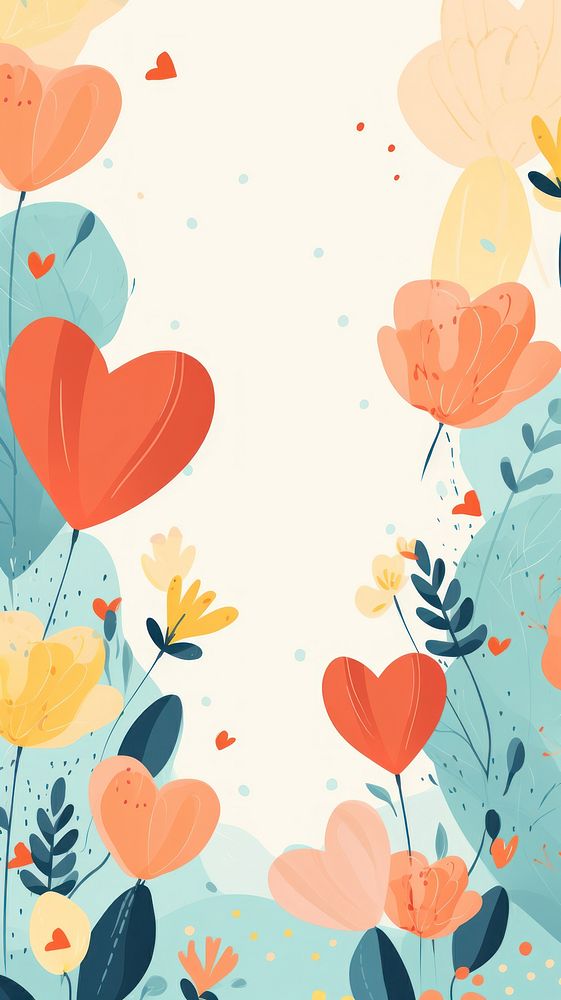 Flowers and hearts pattern backgrounds creativity.