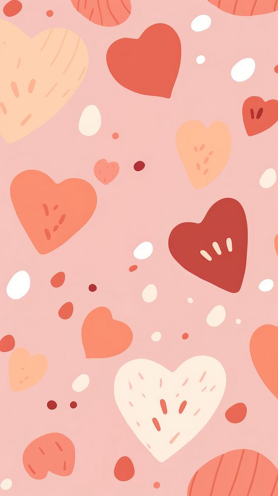 Flowers and hearts pattern backgrounds cartoon.